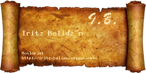 Iritz Belián névjegykártya
